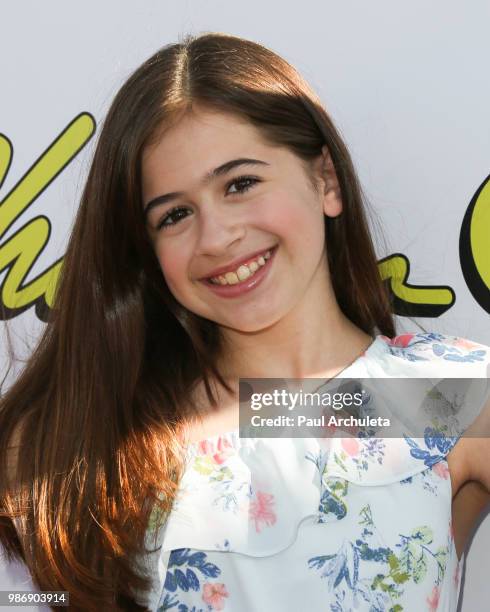 Actress Tessa Espinola attends the Gen-Z Studio Brat's premiere of "Chicken Girls" at The Ahrya Fine Arts Theater on June 28, 2018 in Beverly Hills,...