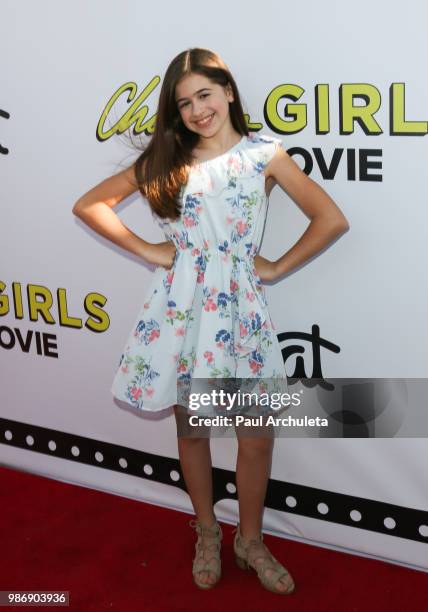 Actress Tessa Espinola attends the Gen-Z Studio Brat's premiere of "Chicken Girls" at The Ahrya Fine Arts Theater on June 28, 2018 in Beverly Hills,...