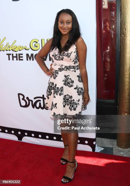 Actress Sydney Bourne attends the Gen-Z Studio Brat's premiere of "Chicken Girls" at The Ahrya Fine Arts Theater on June 28, 2018 in Beverly Hills,...