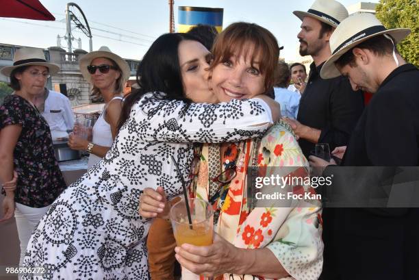 Sylvie Ortega Munos and Victoria Abril attend "Petanque et Gastronomie" At Paris Yatch Marina Port de Grenelle on June 28, 2018 in Paris, France.