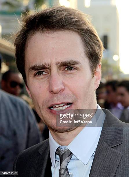 Actor Sam Rockwell arrives at the "Iron Man 2" World Premiere at El Capitan Theatre on April 26, 2010 in Hollywood, California.