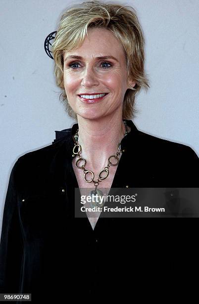 Actress Jane Lynch attends the Academy of Television Arts and Sciences' Evening with "Glee" at the Leonard H. Goldenson Theatre on April 26, 2010 in...