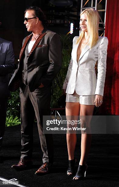 Actor Mickey Rourke and actress Gwyneth Paltrow arrive at the world premiere of Paramount Pictures and Marvel Entertainment's "Iron Man 2� held at El...