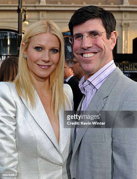 Actress Gwyneth Paltrow and Chairman of The Walt Disney Studios Rich Ross arrive at the world premiere of Paramount Pictures and Marvel...