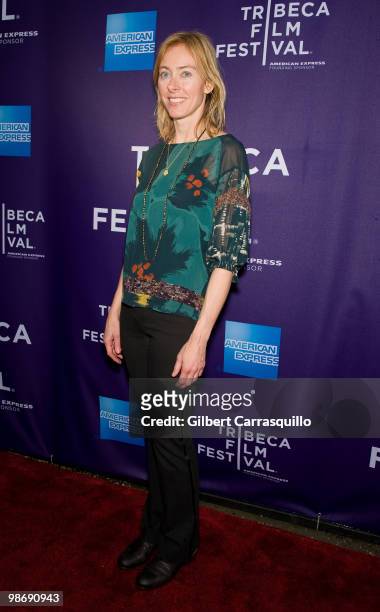 Director Annie Sundberg attends the "Joan Rivers A Piece of Work" premiere during the 9th Annual Tribeca Film Festival at the SVA Theater on April...