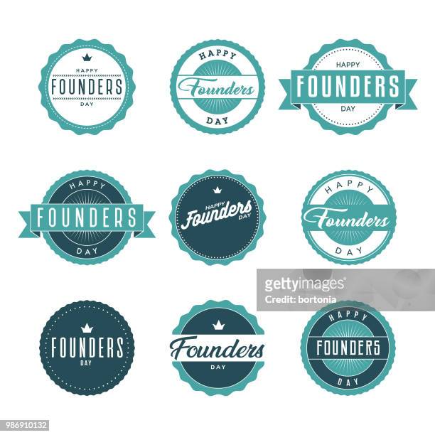 founders day icon set - founder stock illustrations