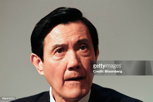 Ma Ying-jeou, Taiwan's president, listens during a news conference in Taipei, Taiwan, on Tuesday, April 27, 2010. Taiwan will set up a task force to...