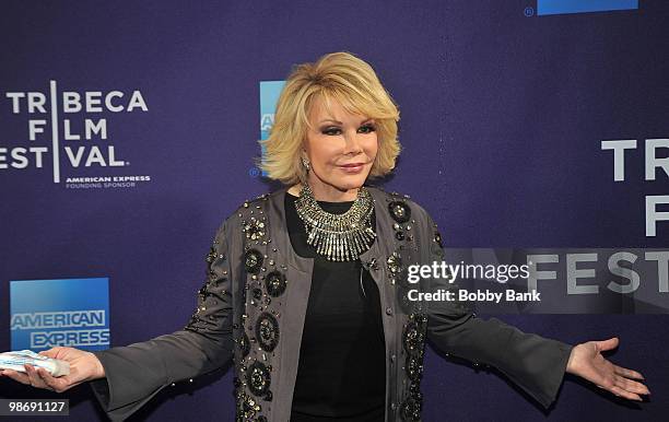 Joan Rivers attends the "Joan Rivers A Piece of Work" premiere during the 9th Annual Tribeca Film Festival at the SVA Theater on April 26, 2010 in...