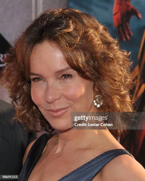 Actress Jennifer Grey arrives at the "Iron Man 2" world premiere held at El Capitan Theatre on April 26, 2010 in Hollywood, California.