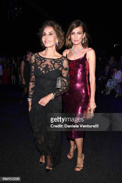 Naty Abascal and Nieves Alvarez attend BVLGARI Dinner & Party at Stadio dei Marmi on June 28, 2018 in Rome, Italy.