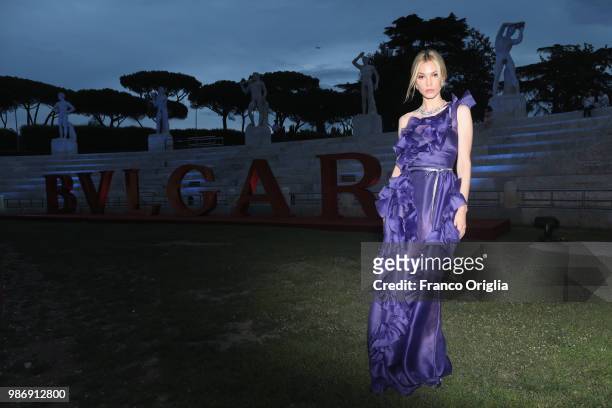 Sylvia Hoeks attends BVLGARI Dinner & Party at Stadio dei Marmi on June 28, 2018 in Rome, Italy.
