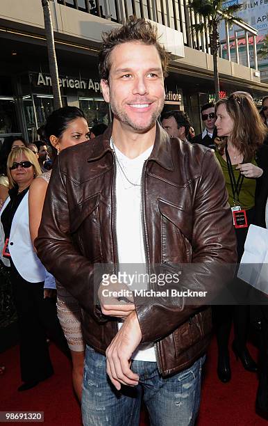 Comedian Dane Cook arrives at the world wide premiere of "Iron Man 2" Premiere held at the El Capitan Theatre on April 26, 2010 in Hollywood,...