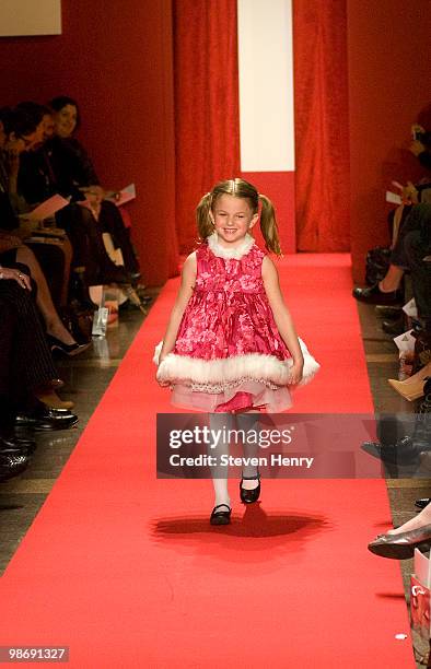 Model walks the runway at The Fashion Institute of Technology's annual year-end fashion show and awards presentation at The Fashion Institute of...