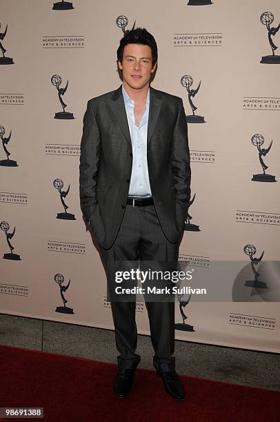 Actor Cory Monteith arrives for An Evening With "Glee" at Leonard H. Goldenson Theatre on April 26, 2010 in North Hollywood, California.