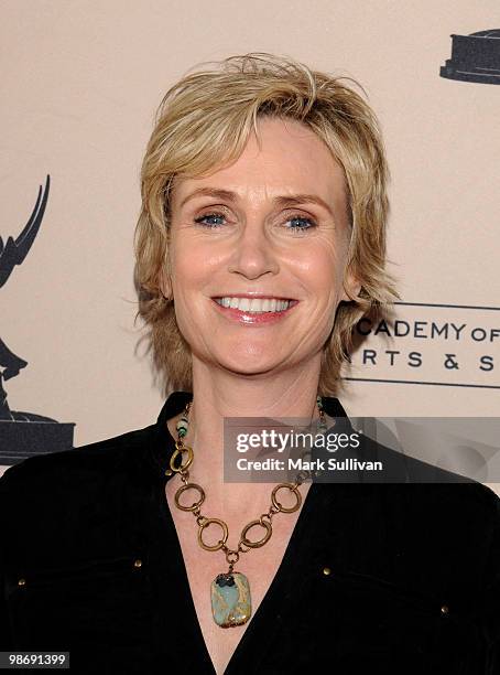 Actress Jane Lynch arrives for An Evening With "Glee" at Leonard H. Goldenson Theatre on April 26, 2010 in North Hollywood, California.