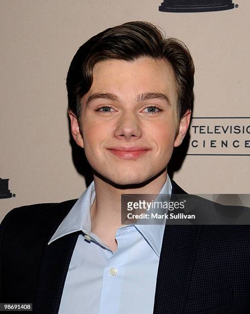 Actor Chris Colfer arrives for An Evening With "Glee" at Leonard H. Goldenson Theatre on April 26, 2010 in North Hollywood, California.