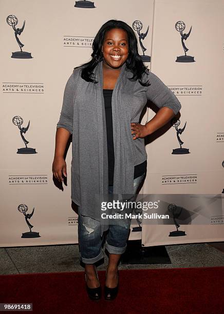Actress Amber Riley arrives for An Evening With "Glee" at Leonard H. Goldenson Theatre on April 26, 2010 in North Hollywood, California.