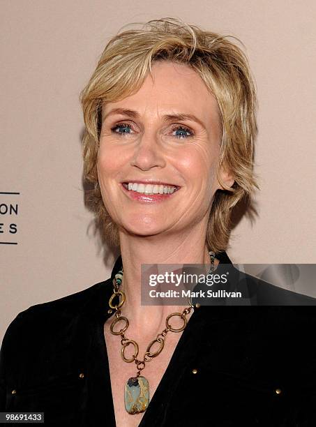 Actress Jane Lynch arrives for An Evening With "Glee" at Leonard H. Goldenson Theatre on April 26, 2010 in North Hollywood, California.