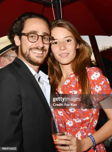 Thomas HollandeÊand Emilie Broussouloux attend "Petanque et Gastronomie" At Paris Yatch Marina Port de Grenelle on June 28, 2018 in Paris, France.