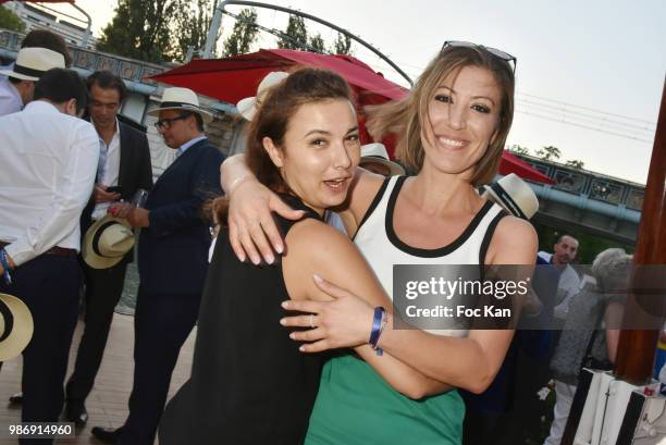 Sevda Top and Anais Baydemir attend "Petanque et Gastronomie" At Paris Yatch Marina Port de Grenelle on June 28, 2018 in Paris, France.