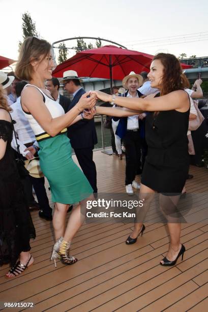 Sevda Top and Anais Baydemir attend "Petanque et Gastronomie" At Paris Yatch Marina Port de Grenelle on June 28, 2018 in Paris, France.