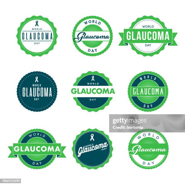 world glaucoma week icon set - glaucoma stock illustrations