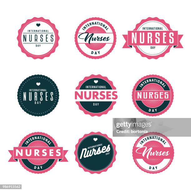 international nurses day icon set - nurses week stock illustrations