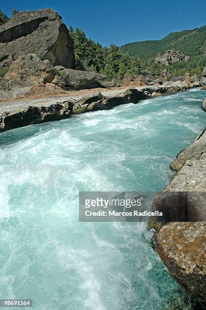 patagonia caleufu river - radicella fotografías e imágenes de stock
