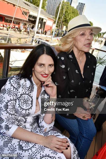 Sylvie Ortega Munos and Nicoletta attend "Petanque et Gastronomie" At Paris Yatch Marina Port de Grenelle on June 28, 2018 in Paris, France.