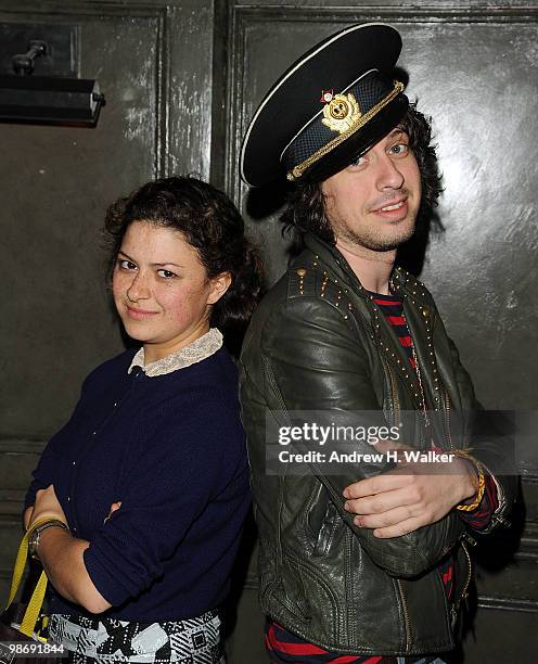 Alia Shawkat and Adam Greene attend the Art Ruby dinner to celebrate Richard Phillips at The Lion on April 26, 2010 in New York City.