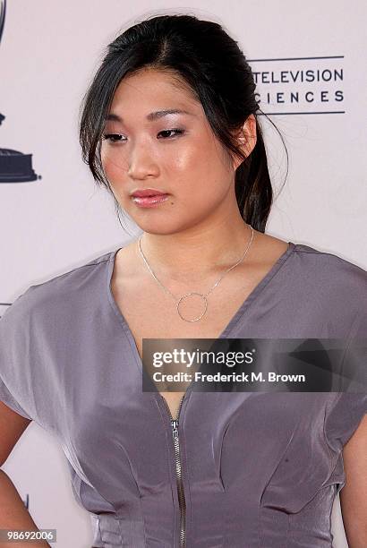 Actress Jenna Ushkowitz attends the Academy of Television Arts and Sciences' Evening with "Glee" at the Leonard H. Goldenson Theatre on April 26,...