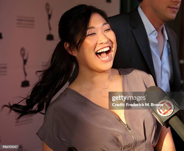 Actress Jenna Ushkowitz attends the Academy of Television Arts and Sciences' Evening with "Glee" at the Leonard H. Goldenson Theatre on April 26,...