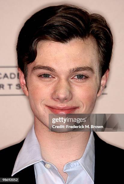 Actor Chris Colfer attends the Academy of Television Arts and Sciences' Evening with "Glee" at the Leonard H. Goldenson Theatre on April 26, 2010 in...