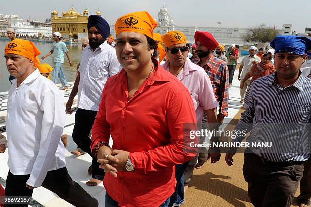 Indian Bollywood film actor Govinda Arun Ahuja visits the Sikh shrine the Golden temple in Amritsar on April 27, 2010. Govinda announced during his...