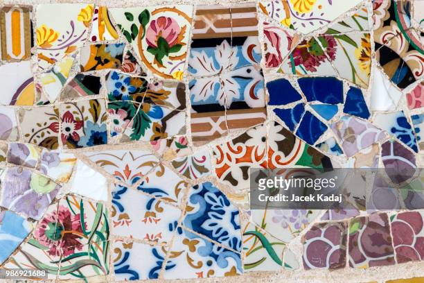 tile-shard mosaic - ceramic designs stockfoto's en -beelden