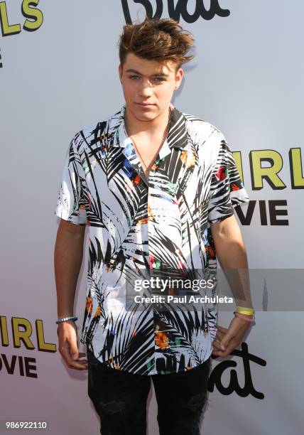 Actor Dominic Kline attends the Gen-Z Studio Brat's premiere of "Chicken Girls" at The Ahrya Fine Arts Theater on June 28, 2018 in Beverly Hills,...