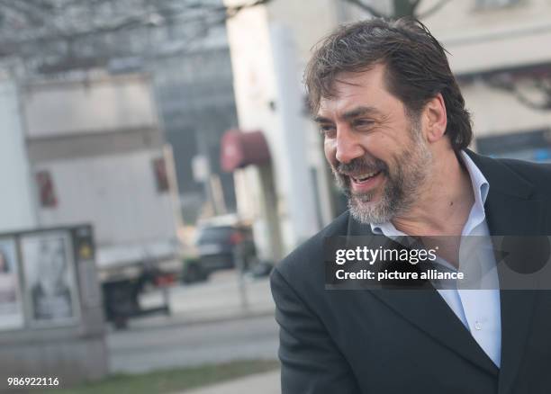 February 2018, Germany, Berlin: Academy Award winner Javier Bardem arrivesa at a Greenpeace press conference. The Spanish actor reported from his...