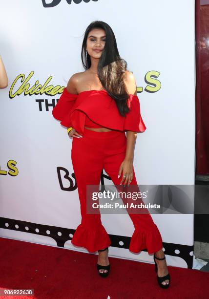 Actress Talin Silva attends the Gen-Z Studio Brat's premiere of "Chicken Girls" at The Ahrya Fine Arts Theater on June 28, 2018 in Beverly Hills,...