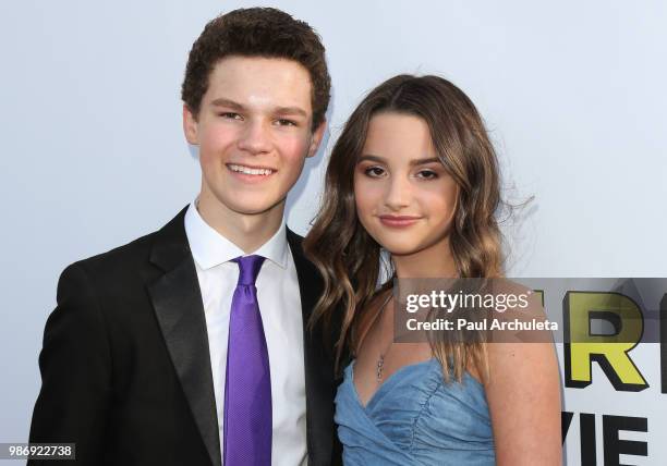 Actors Hayden Summerall and Annie LeBlanc attend the Gen-Z Studio Brat's premiere of "Chicken Girls" at The Ahrya Fine Arts Theater on June 28, 2018...