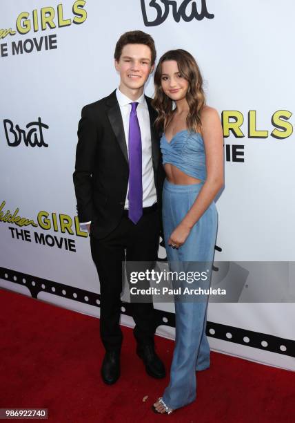 Actors Hayden Summerall and Annie LeBlanc attend the Gen-Z Studio Brat's premiere of "Chicken Girls" at The Ahrya Fine Arts Theater on June 28, 2018...