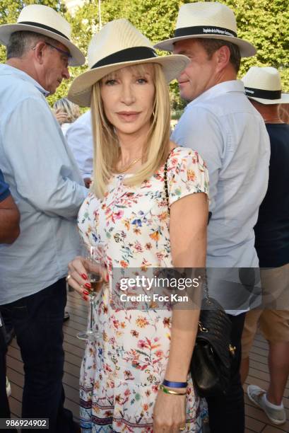 Patricia Charpentier attends "Petanque et Gastronomie" At Paris Yatch Marina Port de Grenelle on June 28, 2018 in Paris, France.