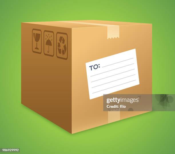 shipping box - brown box stock illustrations