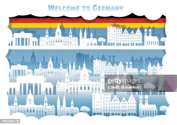 welcome to germany - rostock stock illustrations