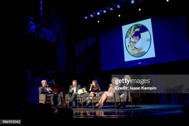 Jimi Westbrook, Karen Fairchild, Kimberly Schlapman and Philip Sweet of Little Big Town participate in an interview by Michael McCall at The Country...