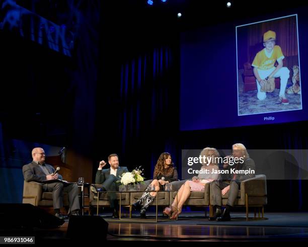 Jimi Westbrook, Karen Fairchild, Kimberly Schlapman and Philip Sweet of Little Big Town participate in an interview by Michael McCall at The Country...