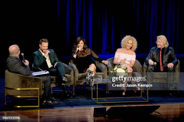 Jimi Westbrook, Karen Fairchild, Kimberly Schlapman and Philip Sweet of Little Big Town participate in an interview by Michael McCall at The Country...