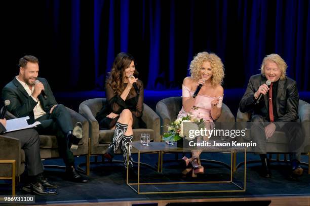 Jimi Westbrook, Karen Fairchild, Kimberly Schlapman and Philip Sweet of Little Big Town participate in an interview by Michael McCall at The Country...