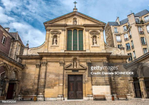 france, paris 6th district, saint joseph des carmes church, rue de vaugirard - saint joseph fotografías e imágenes de stock
