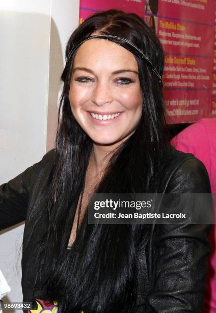 Lindsay Lohan visits Millions of Milkshakes on April 26, 2010 in Los Angeles, California.