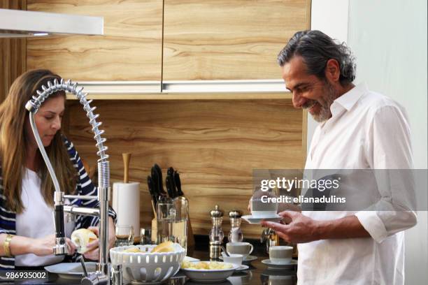 married couple at breakfast - lypsesp17 stock pictures, royalty-free photos & images